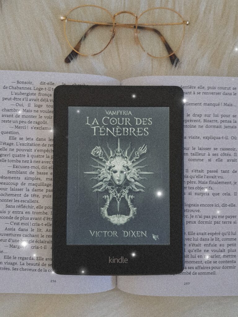Couverture du roman Vampyria, sur une liseuse Kindle.